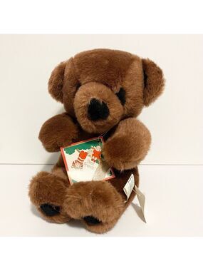Vintage AMC Best Friends Bear Plush Stuffed Animal Toy Brown Black 9” w Tag